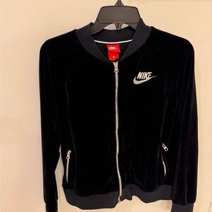 Nike Women's Black Velvet Bomber Jacket